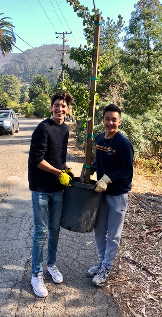 Two People Holding Bucket